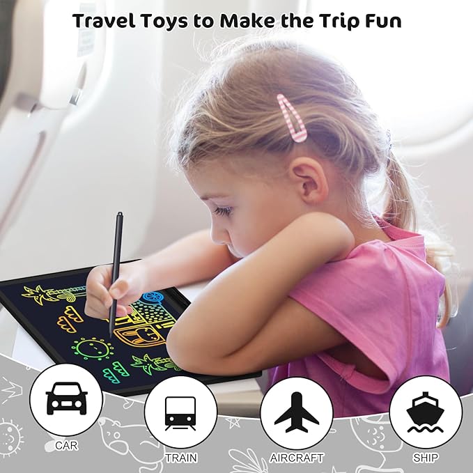 LCD Writing Tablet for Kids, Rechargeable 21 Inch Doodle Board,Easter Basket Stuffers,Preschool Learning Toys Christmas Birthday Gift 3 4 5 6 7 Year Old Girls Boys (Black)