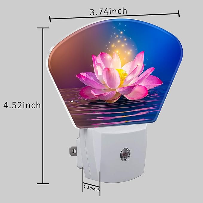 Magic Pink Lotus Flower Night Light, Magic Flowers Nightlight Plug into Wall with Dusk to Dawn Sensor for Kid Girls Boys Women Men Bedroom, Hallway, Kitchen, Bathroom, Stairs Decor