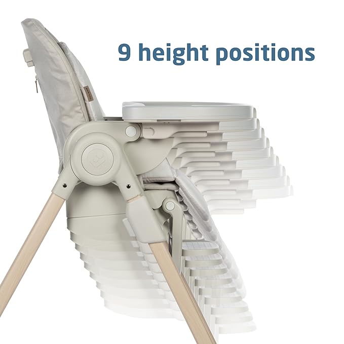 Maxi-Cosi Minla 6-in-1 High Chair for Babies & Toddlers, Portable Foldable Highchair, EcoCare Fabric, 9 Heights, 5 Reclines, 4 Tray Positions, Classic Oat