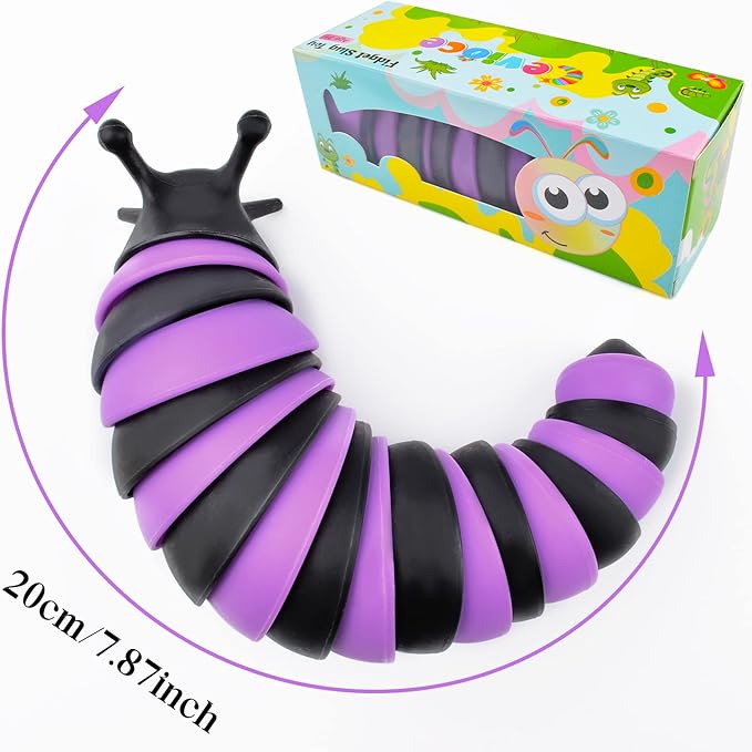 Cevioce Fidget Slug Toy, Sensory Slug Fidget Toy for Kids & Adults, 1 PC Cute Autism Sensory Toys for Autistic Children｜Great Birthday Gift for Girls Boys - Christmas Stocking Stuffers for Toddler