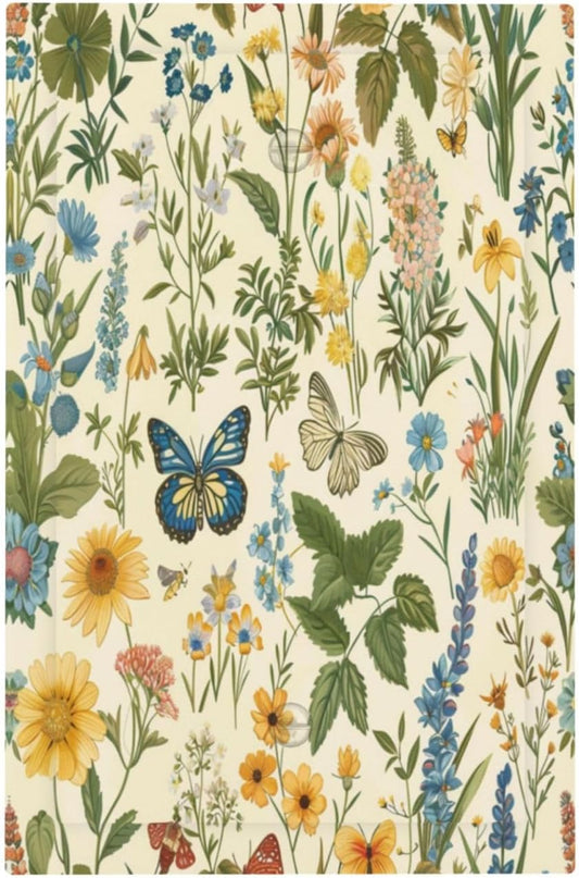 Decorative Switch Covers Plate Rustic Plant Garden Leaf Flower Butterfly 1 Gang No Device Single Blank Outlet Covers Wall Plate Cover Light Switch Plate Electrical Faceplate for Bedroom Decor