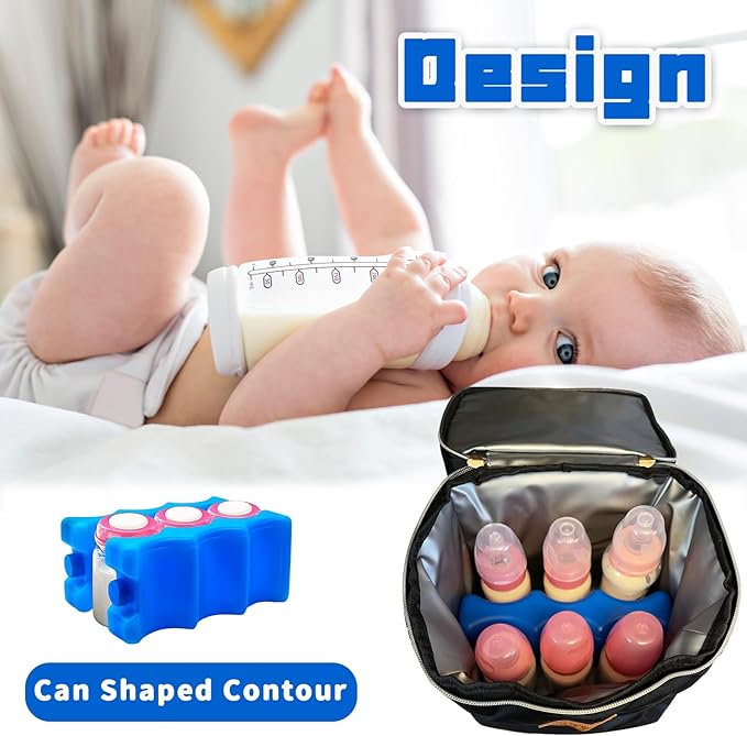 3 Pack Breastmilk Ice Pack,Bottle Ice Packs for Breastmilk Storage,Contoured Ice Packs for Breast Milk,Baby Bottles,Meal,Keeps Breast Milk Fresh