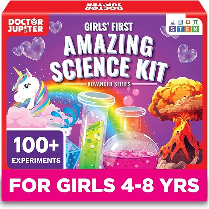 Doctor Jupiter My First Amazing Science Kit for Girls Ages 4+ | Birthday Gift Ideas for 4-5-6-7-8 Year Old Girls | 100+ Experiments | STEM Learning & Educational Toys, Summer Activities