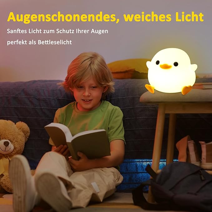 Duck Night Light, Cute Duck Gift for People, Dormitory Decorative Light, ABS+SIL, Touch Control, Portable Rechargeable Dimmable, Best Choice for Gift Giving (DoDo Duck)