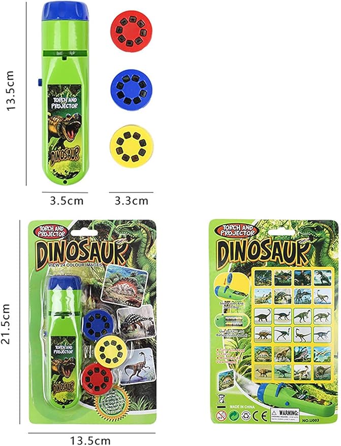 Georgie Porgy Children Projector Toys Educational Science Set Wall Ceiling Tent Torch Flashlight for Kids Gifts for Boys Girls (Dinosaur + Wild Animal)
