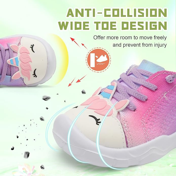 JIASUQI Toddler Shoes for Boys Girls Slip on Sneakers Wide Toe Walking Shoes Toddler Sock Shoes