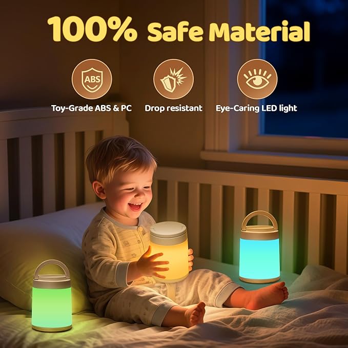Night Light for Kids,10 Colors+8 Dimmable Baby Night Lights for Nursery Lamp,Portable+Remote+Touch Nightlight for Kids Room,1800mAh Rechargeable night light for Breastfeeding,Red Toddler Night Light