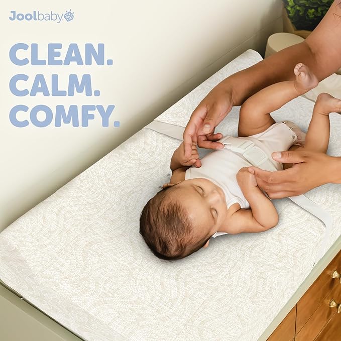 Jool Baby Changing Pad Covers (2 Pack) Soft & Comfortable, Fits Most Standard Diaper Changing Pads (Off-White & Gray-Wave)