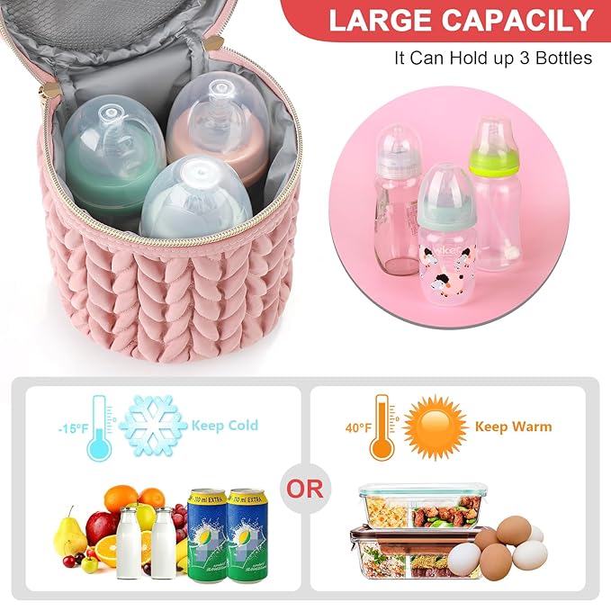 Accmor Breastmilk Cooler Bag, Insulated Baby Bottle Cooler Tote Bags for Nursing Mom Daycare
