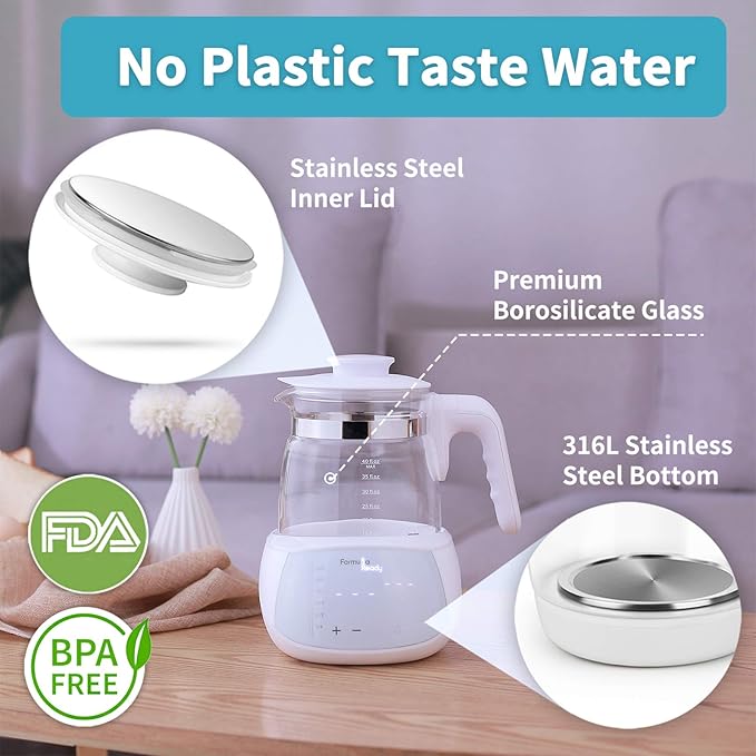 Baby Water Kettle- One Button Boil Cool Down and Keep Warm at Perfect Temperature 24/7 - Dispense Water Instantly- Replace Traditional Bottle Warmer