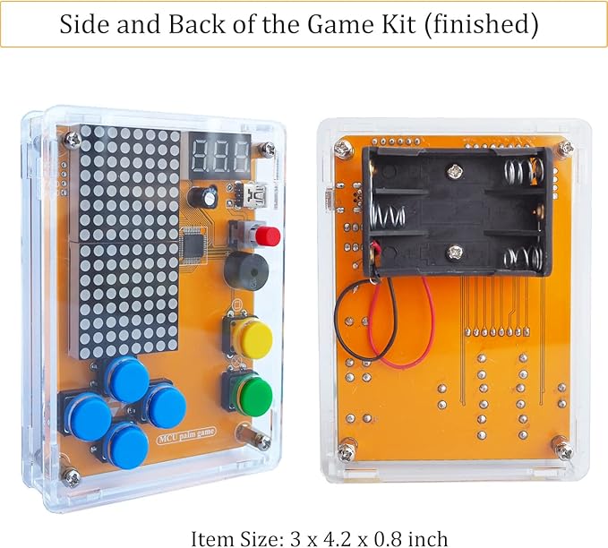DIY Solder Project Game Kit with 5 Retro Classic Games for Electronic Soldering Practice and Learning, Comfortable Acrylic Case and Handheld Size, Ideal Gift for Family and Friends by VOGURTIME