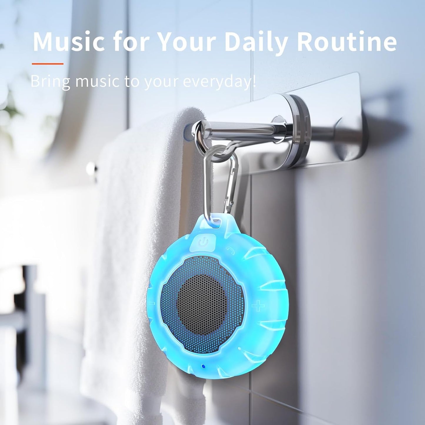 HEYSONG Waterproof Shower Bluetooth Speaker, Durable & Portable with Clear Sound, Ideal for Shower, Pool, Beach & Kayaking – Great Gift for All Ages