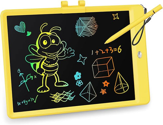 KOKODI LCD Writing Tablet, 10 Inch Colorful Toddler Doodle Board Drawing Tablet, Erasable Reusable Electronic Drawing Pads, Educational and Learning Toy for 3-6 Years Old Boy and Girls