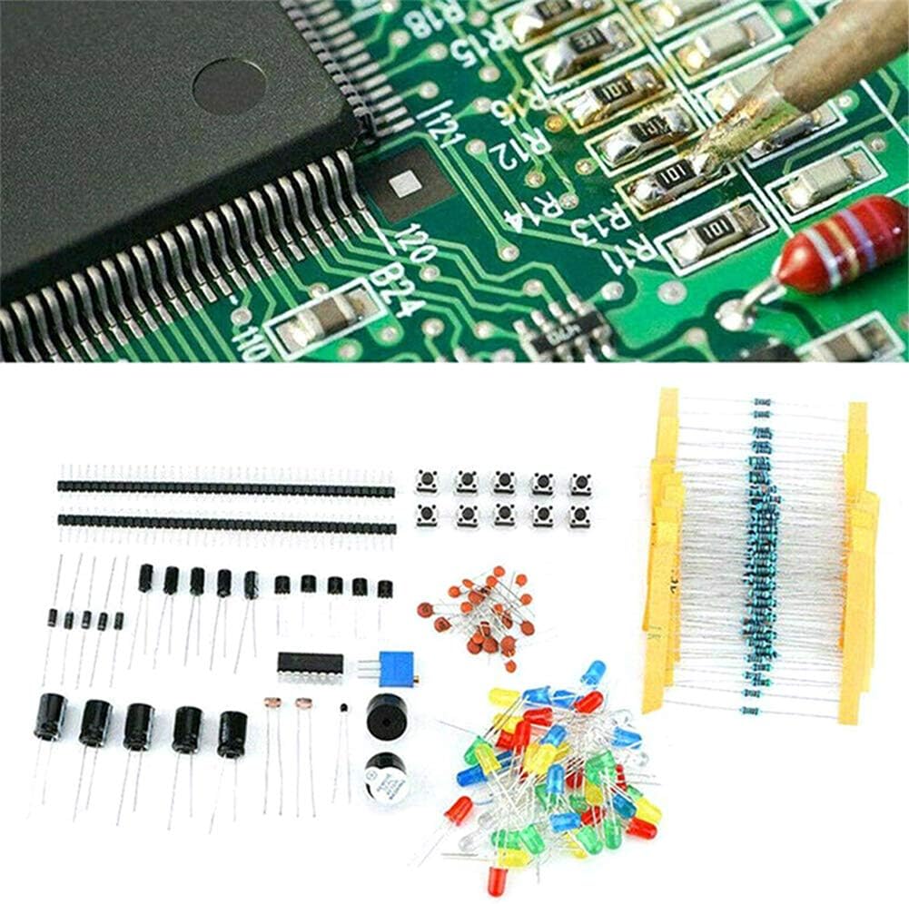 DIY Electronics Components Kit Assortment, Resistors 1818PCS, LED, Triode, Capacitors, Diodes, PCB, Potentiometer, Variable Resistance, Stabilivolt for Arduino UNO MEGA2560 Raspberry Pi MCU