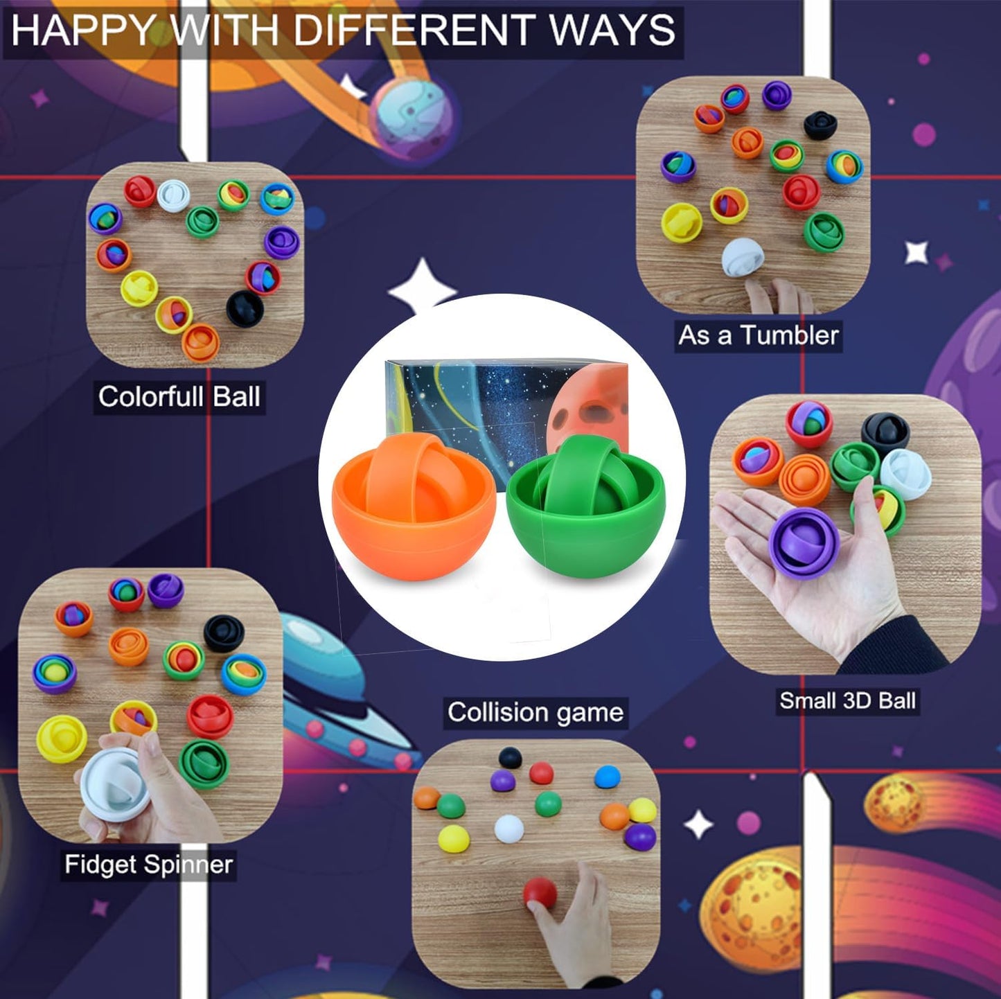 Fidget Toys, 3D Teen Boys Fidgets Spinners, Relief Stress and Exercise Fingers Hand Ball Fidgets Gyroscope, Best Gifts for Boys, Girls, Adult Birthday Games