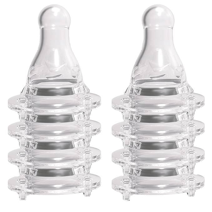 Avima Baby Anti Colic Nipples for Standard Neck Bottles, Silicone Breast Like Nipples - 6 to 9+ Months, Fast Flow, Level 3 (Pack of 6)