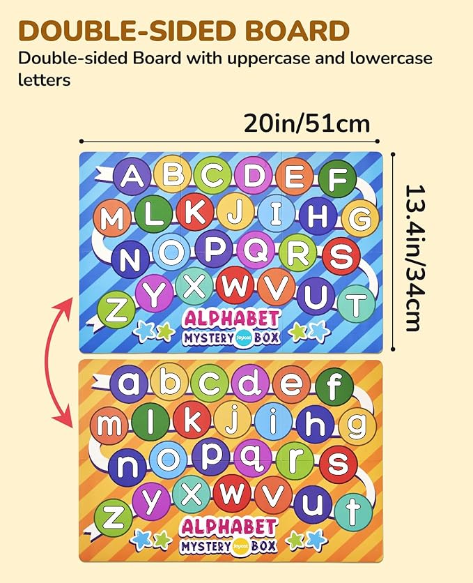JoyCat Mystery Alphabet Box for Kids 26 PCS Letters Sorting Matching Game Activities Letter Sounds Fine Motor Learning Toys for Preschool Kindergarten Classroom - Halloween