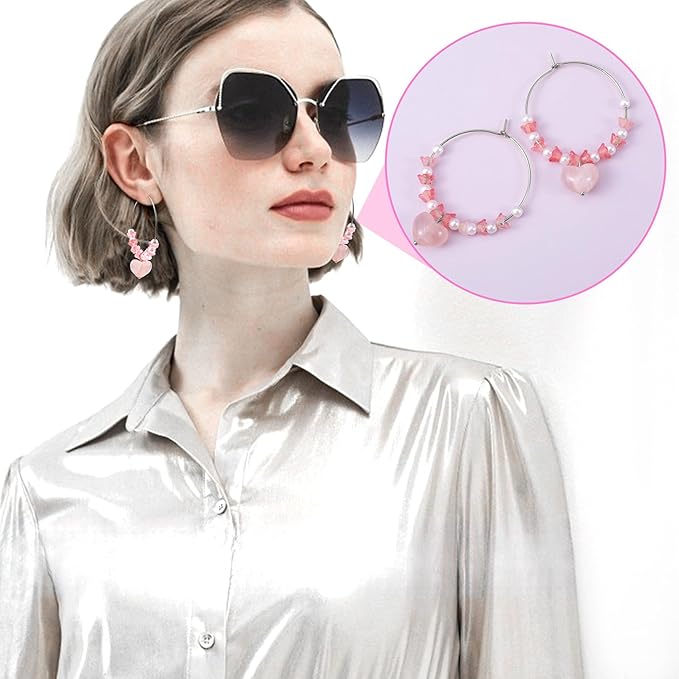 Pndeyo 280pcs Hypoallergenic Earring Beading Hoops, Metal Round Hoop Earrings Findings, Open Earring Wire Ring Accessories for Jewelry Making- Silver