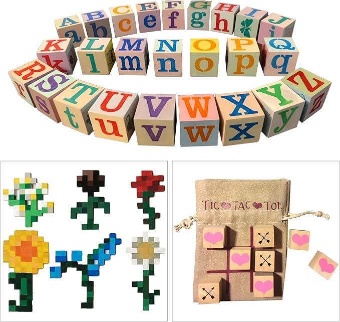 1000 PCS Premium 0.79 Inch Wooden Cubes, Natural Pine Wood Cubes for Crafts, Wood Blocks Ready for Artistic DIY Projects-Unleash Creativity with Blank Wood Blocks