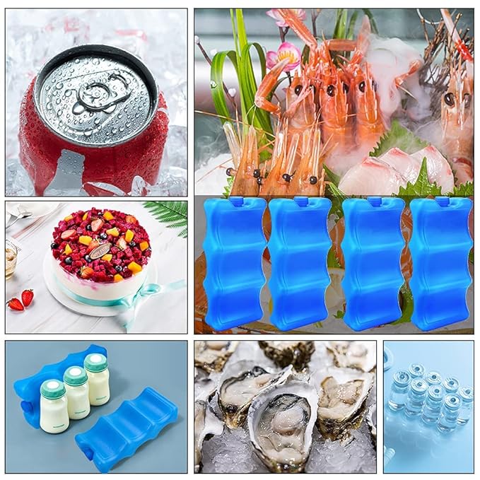 Pack of 3 Reusable Ice Packs for Breastmilk Storage, Bottle Ice Packs for Cool Cooler Bag, Breakfast, Lunch, Baby Bottles, Beer, Camping and Travel