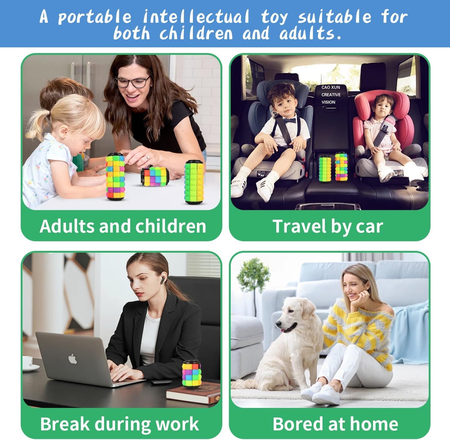 Rotate and Slide Puzzle, Finger Spinner Puzzle, Fidget Toys, Decompression Toy, 8 Colors,7 Layers, Educational Sensory Toy for Kids Adults (8 Colors X (6 Layers + 4 Layers + 8 Layers))