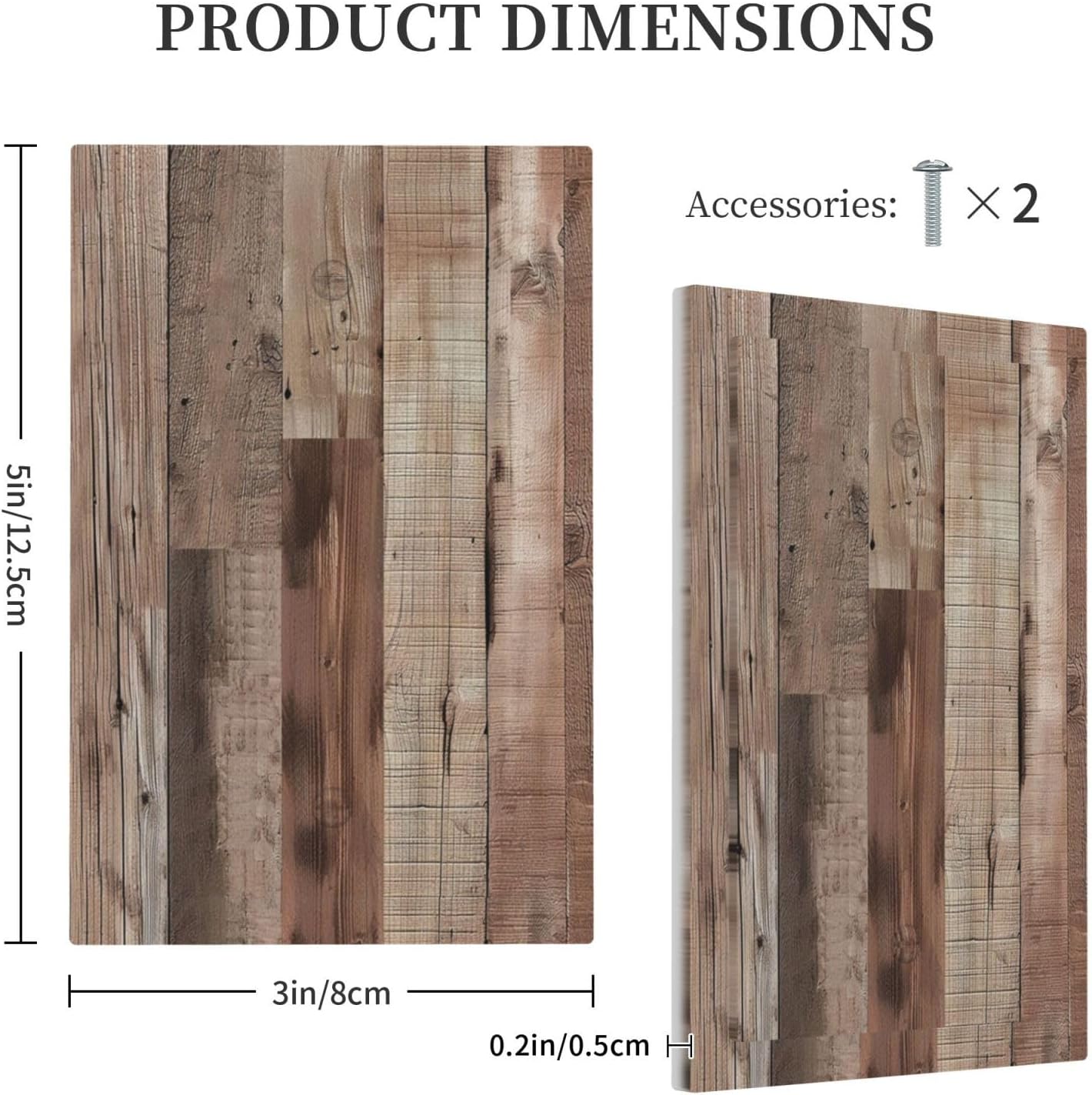 Decorative Switch Covers Plate Retro Wood Plank Vintaga Wooden Board 1 Gang No Device Single Blank Outlet Covers Wall Plate Cover Light Switch Plate Electrical Faceplate for Home Decor