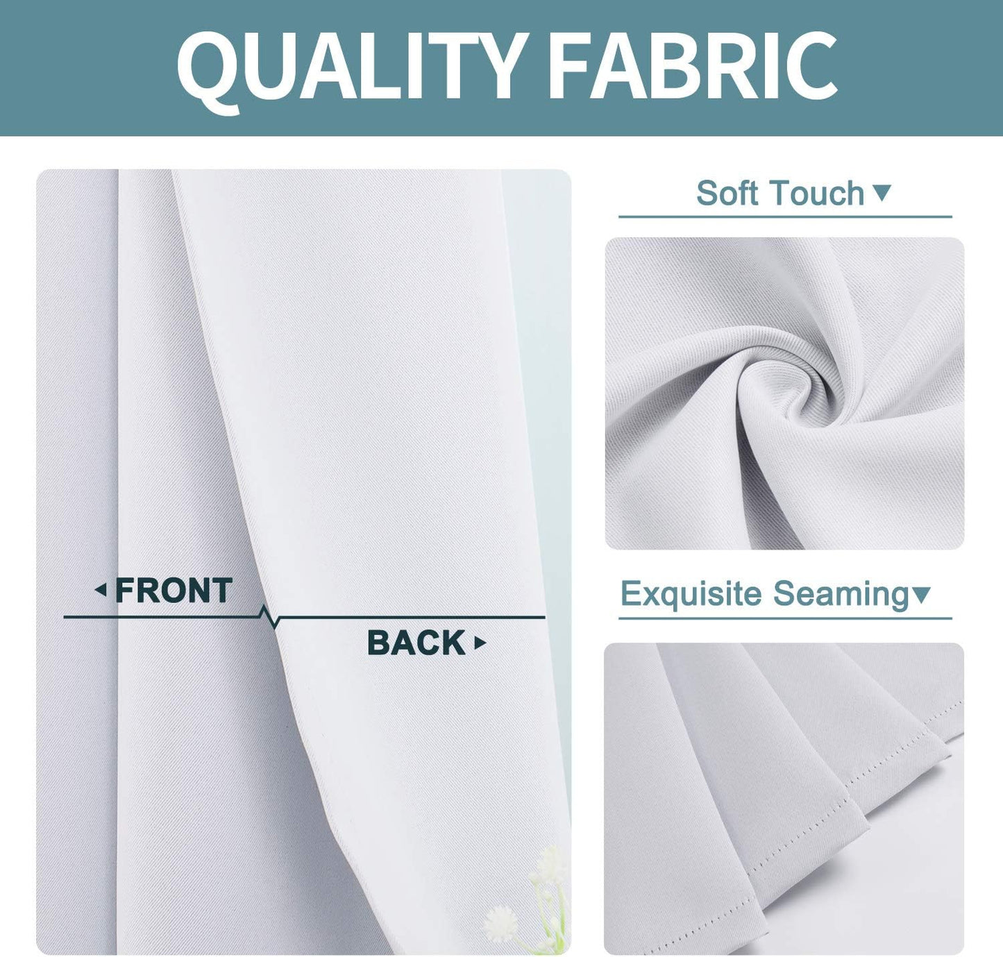 ChrisDowa Small Window Curtains 40 inches Long for Bedroom - Grommet Short Thermal Insulated Room Darkening Curtains for Kitchen (2 Panels, Greyish White, 29 x 40 Inch)