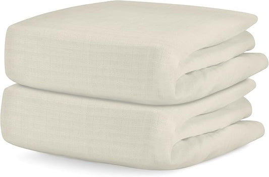 Newton Baby Fitted Single Layer Crib Sheet (2-Pack) - Ultra Breathable and Soft, Organic Cotton, Fits All Standard Cribs, Oatmeal