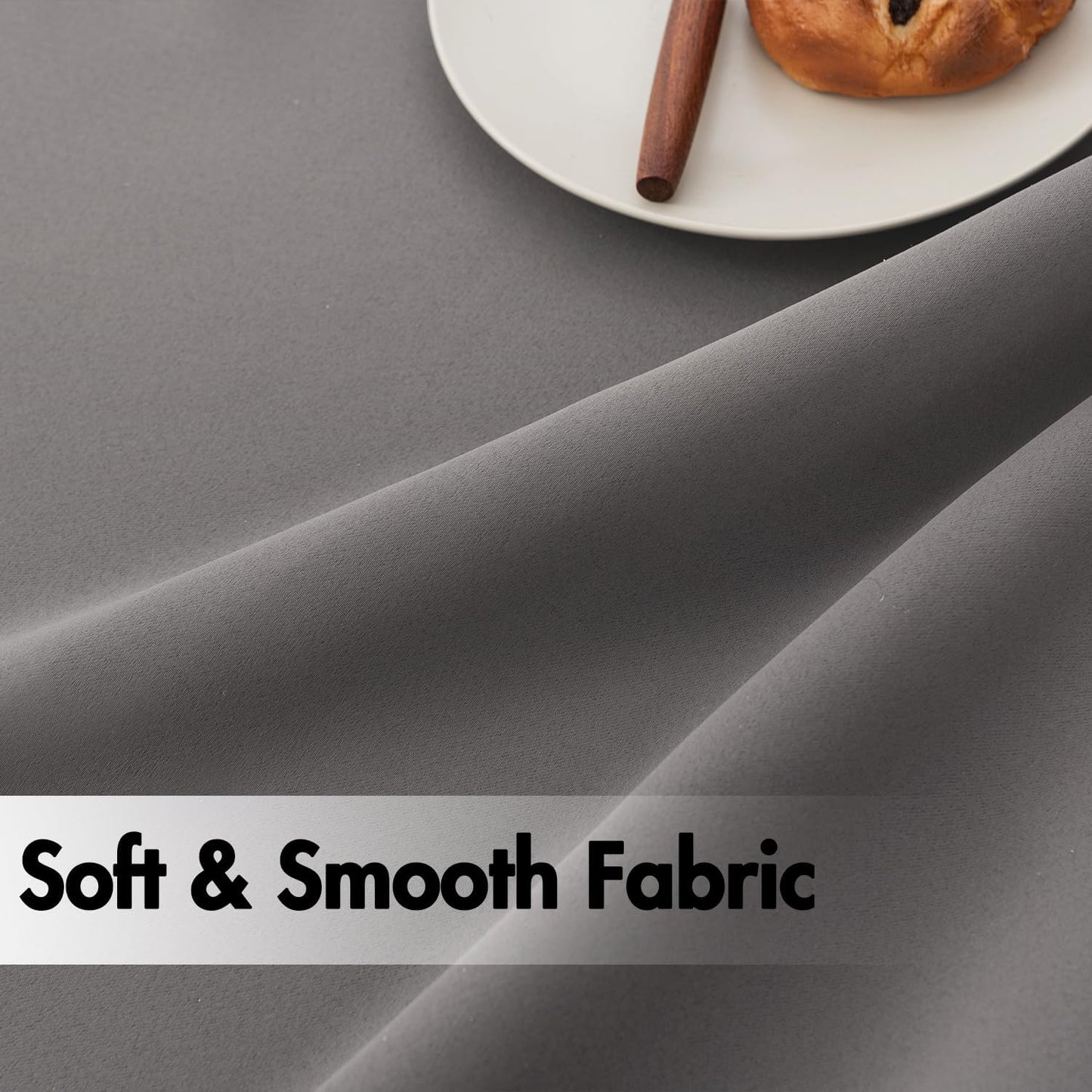 ANRODUO Back Tab Blackout Curtains for Bedroom Living Room, Rod Pocket Pinch Pleated Thermal Insulated Room Darkening Curtains 72 Inches Long 2 Panels, Grey, 42 x 72 Inch