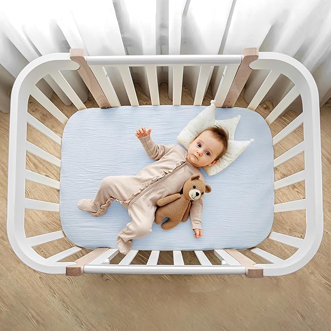 lulumoon Muslin Bassinet Sheets for Baby: Skin-Friendly & Soft Bedside Sleeper Bassinet Fitted Sheets for Boys