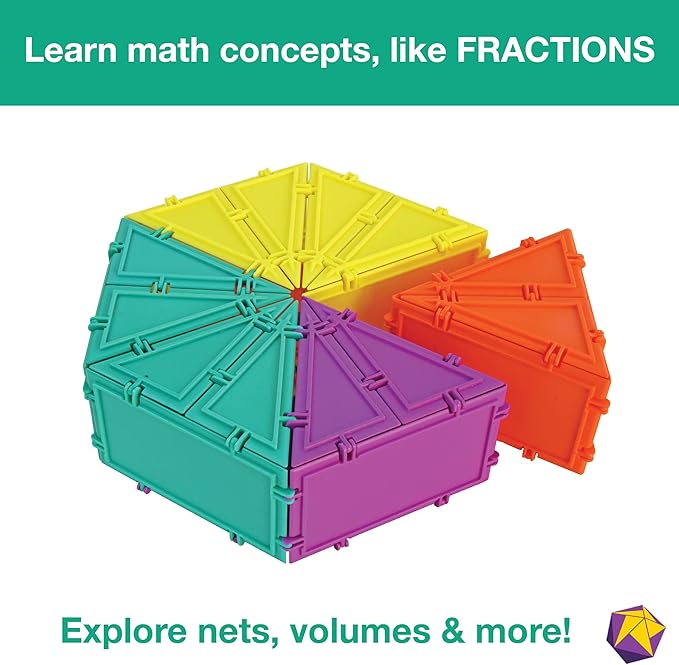 3D Building Set for Learning Math, Includes Many Online Activities, 96-pc, Made in USA