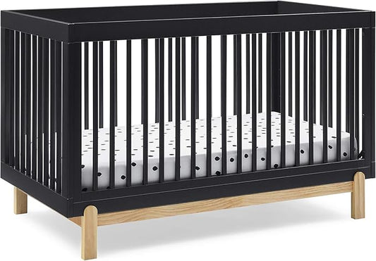 Delta Children Poppy 4-in-1 Convertible Crib, Midnight Grey/Natural