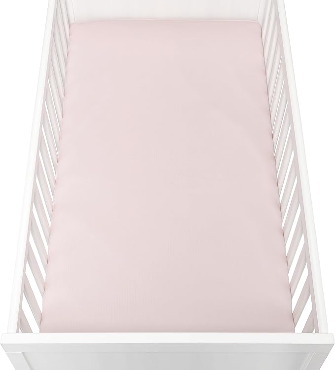 Newton Baby Fitted Single Layer Crib Sheet (2-Pack) - Ultra Breathable and Soft, Organic Cotton, Fits All Standard Cribs, Pink