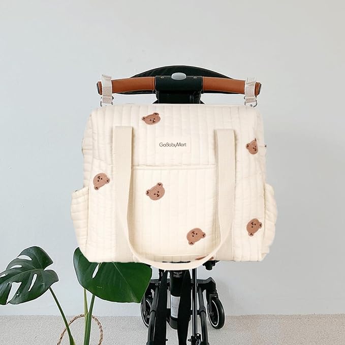 Large Diaper Bag Tote, Maternity Travel diaper tote, Multifunction baby bag, Baby Nappy Bags, Messenger bag (Medium - Bears)