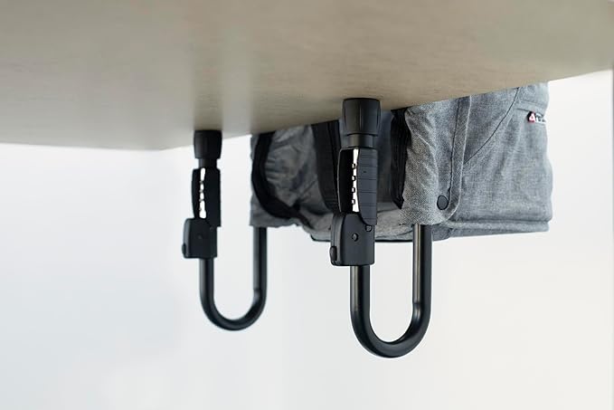 guzzie+Guss Perch Clip-On Table Chair – Easy Setup for Travel (Restaurants, Picnics), at Home (Kitchen Islands, Dining Tables) - Secure & Portable Seating - Tropical Green, with Chrome Frame