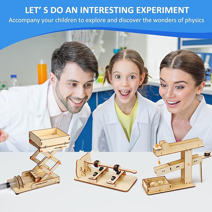 Poraxy 6 in 1 STEM Kits for Kids Age 8-10, Science Building Educational Experiment Projects 8-12, 3D Wooden Puzzles Crafts, Toys for Age 8-13, Gifts for Boys and Girls 6 7 8 9 10 11 12 13 Years Old
