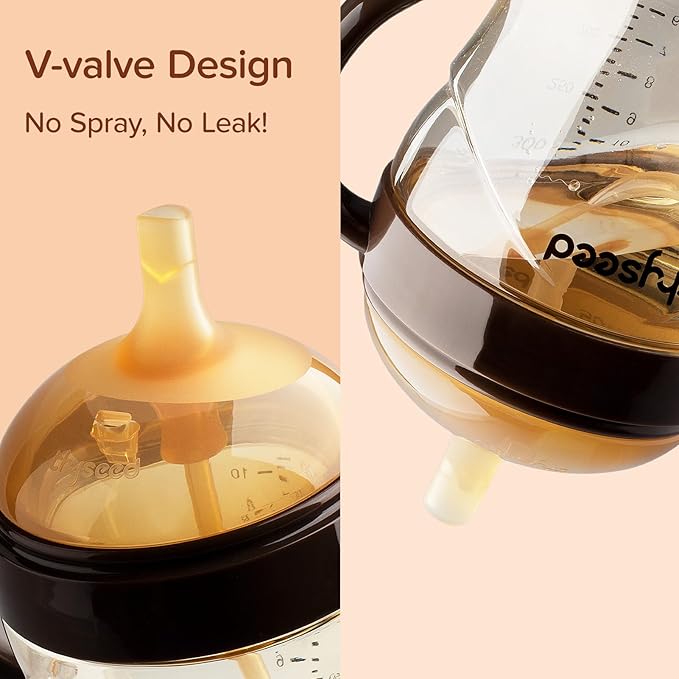 thyseed Infant Straw Cups Soft Spout Replacement 6M+ 2 Pack