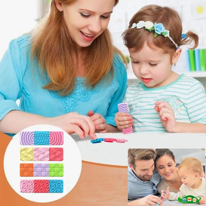 8 Pack Sensory Toys for Kids with Autism, Fidget Toys Adults Calming, Sensory Stickers for Anxiety Relief Items, Fidget Strips for Classroom Desk, Party Favors Valentine Classroom Gifts for Travel