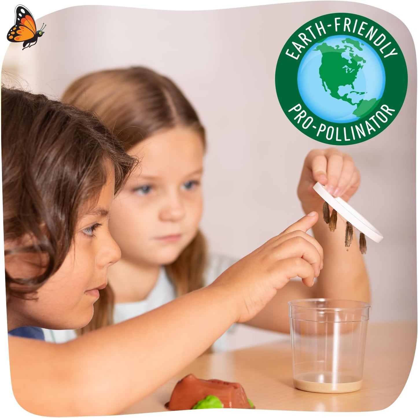 Insect Lore Butterfly Garden with 10 Live Baby Caterpillars - Habitat, Feeder, Chrys-A-Lid Holders, STEM Activity Journal - Raise and Release Painted Lady Butterflies