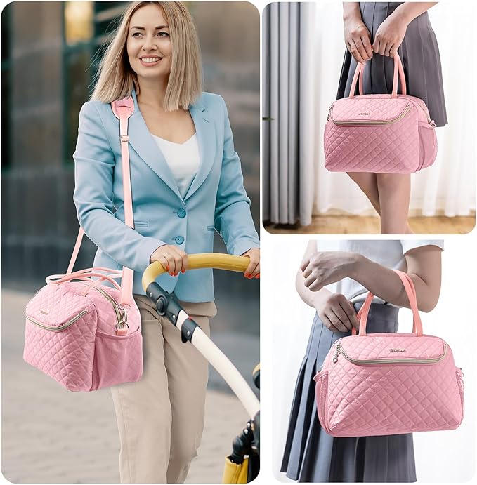 SFYBYHEART Breastmilk Cooler Travel Bag with 2pcs Wipes Dispensers and Ice Pack -Baby Bottle Cooler Bag for 6 Baby Bottles Up to 9 Ounce - Breast Pump Bag, Bottle bag for Daycare