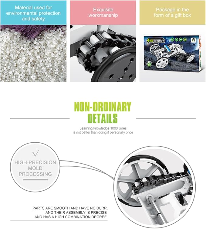 STEM Projects for Kids Ages 8-12 | Science Kits for Kids | Electronics Circuits Engineering and Science Experiments for Teens | 4WD Climbing Vehicle,DIY STEM Toys for Boys and Girls