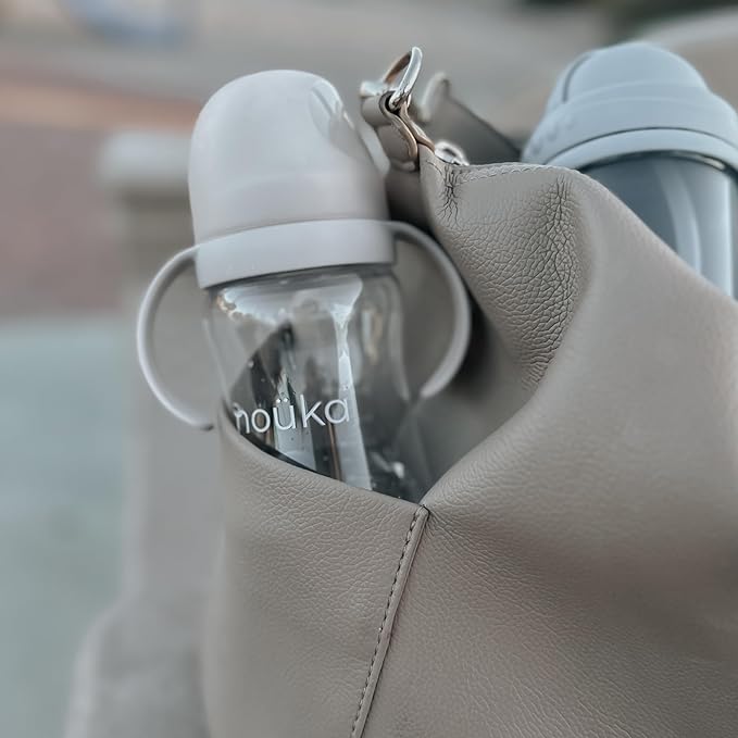 nouka Soft Spout Tritan Sippy Cup | Leak Proof and Easy Grip | Removable Handles | Soft Blush