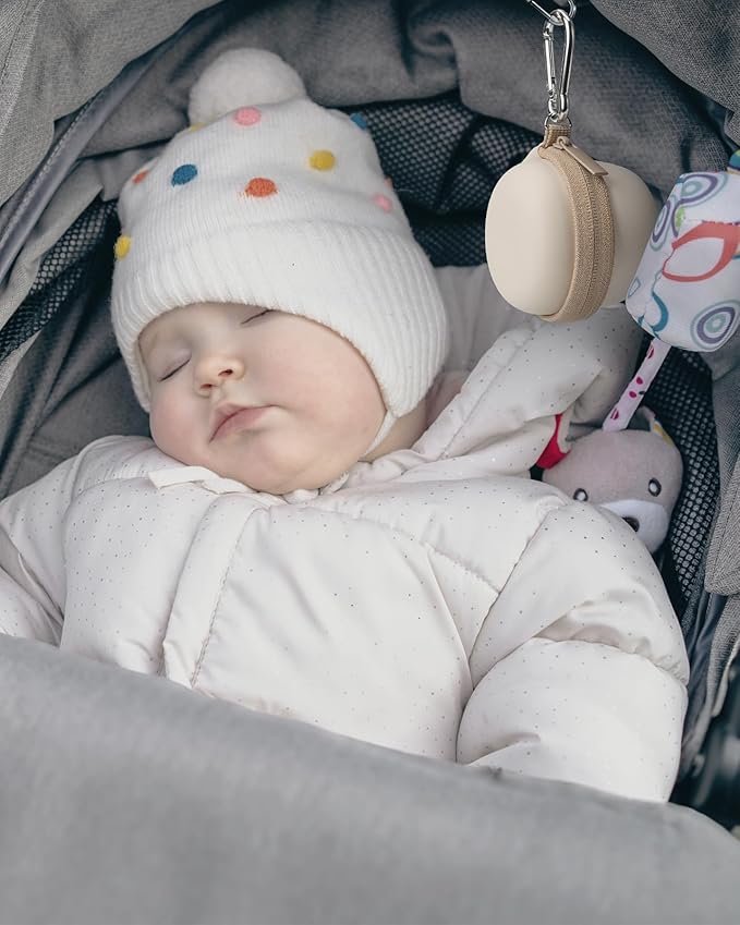 Carrying Case for Babelio White Noise Machine, Mini Sound Machine Protective Compact Traveling Storage Bag, Scratches Shockproof Waterproof (Only Case) (Beige, S)