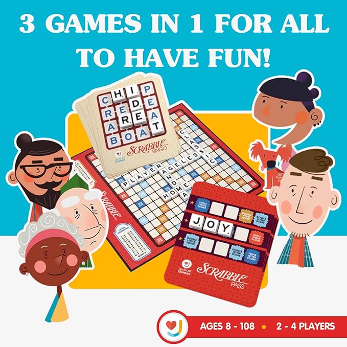 Joy for All Senior Word Games - Classic Scrabble & Bingo - Easy to Read & Grip - Board Games for Elderly Adults, Orange