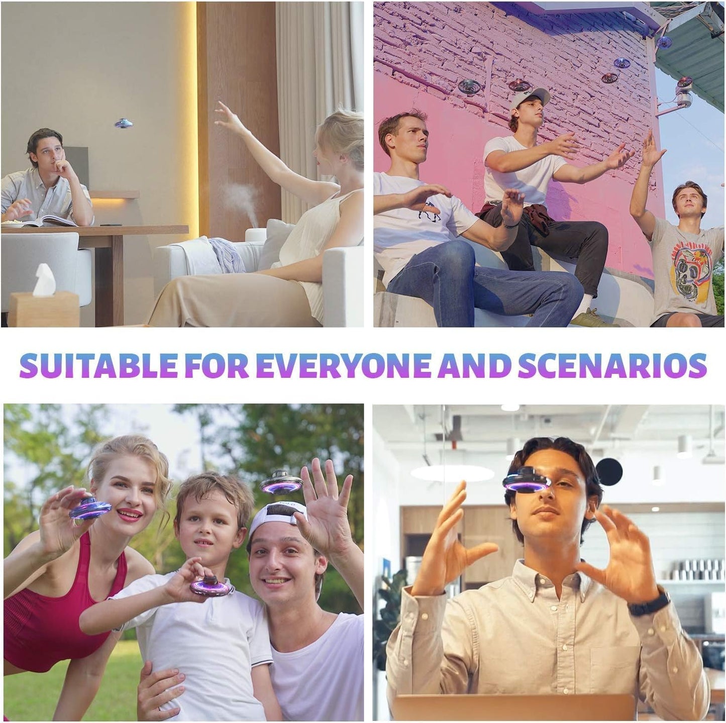 2024 New Flying Spinner Mini Drone Boomerang Cool Stuff Flying Fidget UFO Toys Exquisite Children's Toys Decompression Toy Delicate Gift Toys for Fidget Spinner Adults Cool Flying Toys (Red)