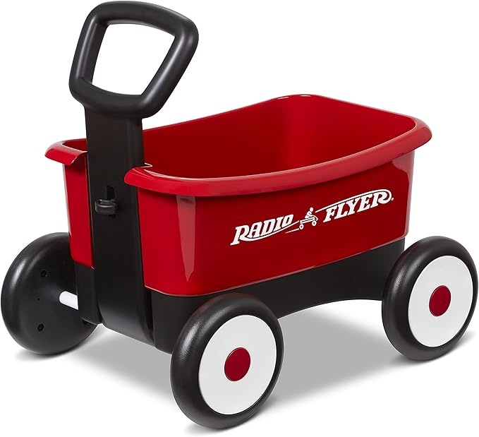 Baby Walker Wagon, Baby Toy Cart, Wagon for Kids, Toddler Toys 1-2, Radio Flyer Push & Pull Walker, Red, for Ages 1-4 Years