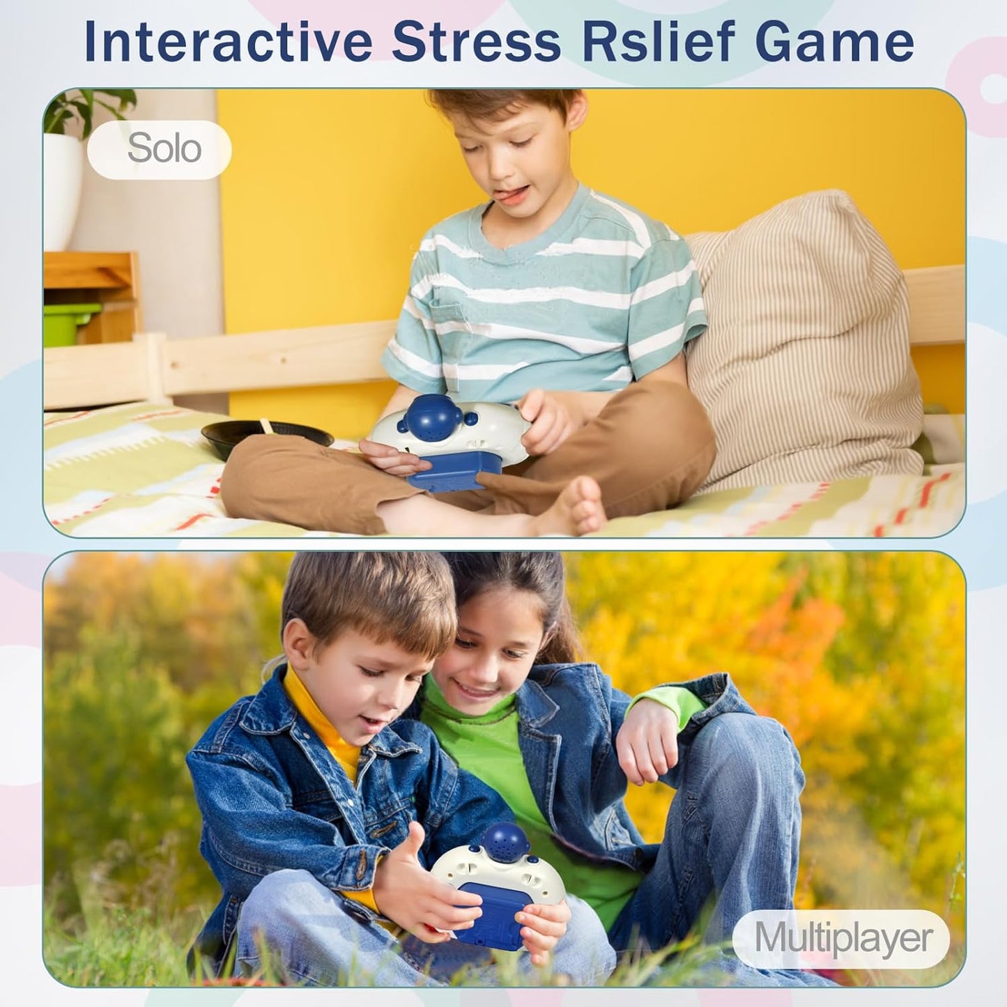 Fast Push Game Pop Fidget Toys for Kids, Fast Push Bubble Game, Handheld Puzzle Game Sensory Toys with LED Screen, Quick Push Light Up Game Gifts for 3-12 Year Old Girls Boys