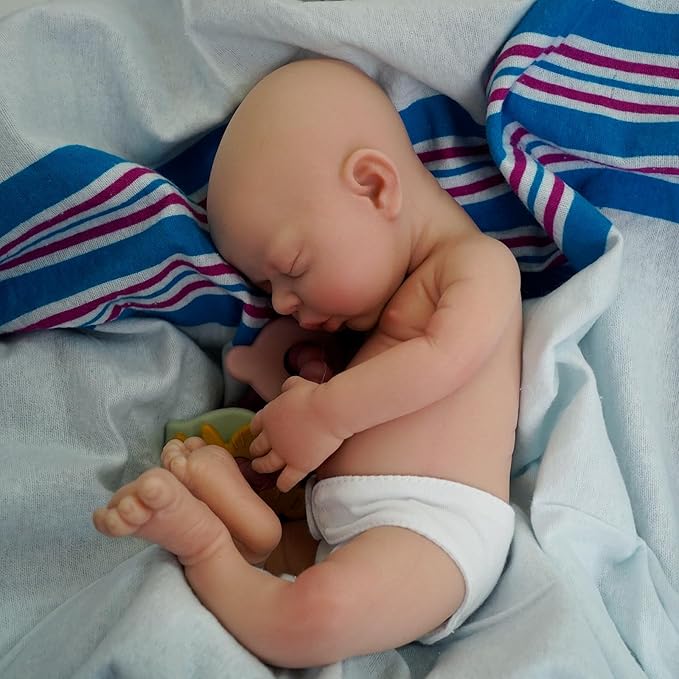 12" Reborn Baby Dolls, Full Silicone Baby Dolls, Realistic Soft Silicone Newborn Baby Doll, Real Full Body Silicone Reborn Baby Dolls with Feeding Accessories-Boy