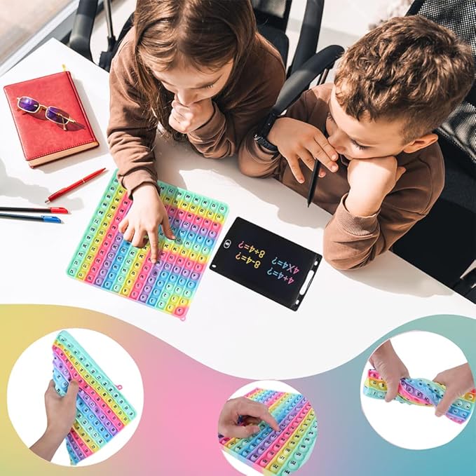 Multiplication Game Table Division Flash Cards 3rd Grade pop-up Fidget Math Toy, Create Various Math Learning Toy Times Table Number Blocks (Multiplication and Addition Tables)