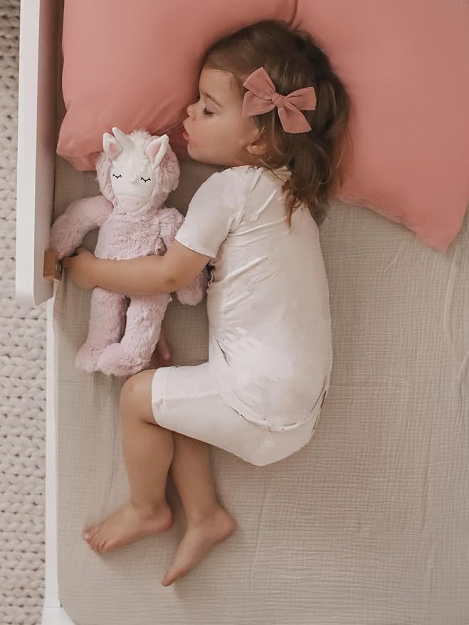 Crib Sheets for Baby Boy Girl 2 Pack, Fitted Crib Mattress Sheet 28" x 52", Muslin Toddler Bedding with Neutral Style, Nursery Bedding Essentials (Beige & Vintage Taupe)